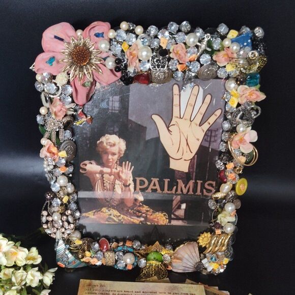 Jeweled Frame Vintage Marilyn Monroe Photo, Handmade, One of a Kind, Unique Gift - Picture 1 of 12